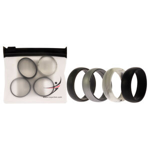 Silicone Wedding Ring Set - Marble by ROQ for Men - 4 x 15 mm Ring